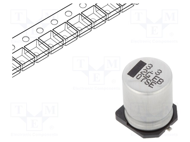 SMD Aluminium Electrolytic Capacitor, Radial Can - SMD, 3.3 µF, 400 V, EB Series