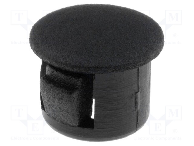 Stopper; polyamide; Wall thick: 1.6mm; Øhole: 8mm; H: 7.6mm; black