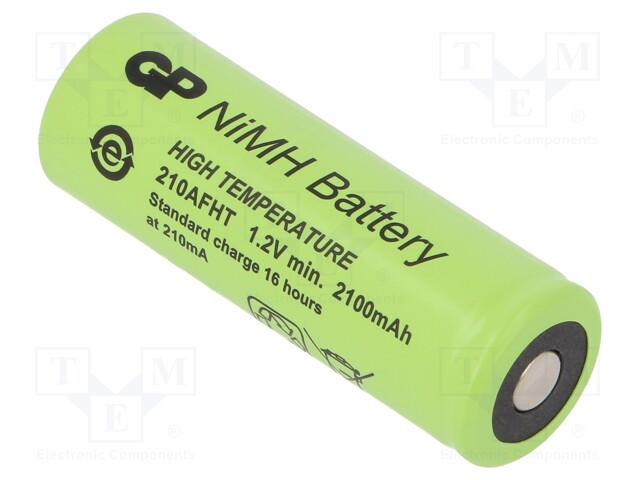Re-battery: Ni-MH; A,LR23; 1.2V; 2100mAh; Ø17x50mm; 210mA