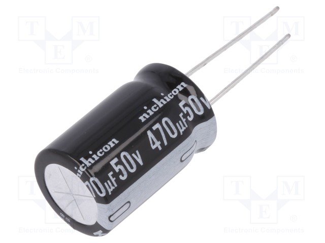 Capacitor: electrolytic; THT; 470uF; 50VDC; Ø16x25mm; Pitch: 7.5mm