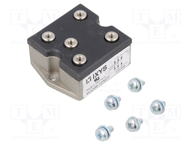 Three-phase bridge rectifier; Urmax: 1.2kV; If: 35A; Ifsm: 400A