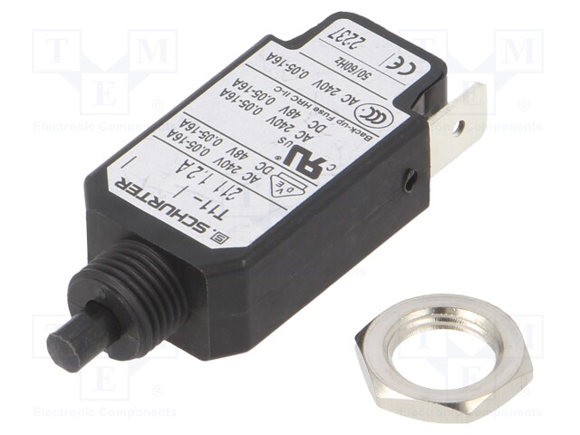 Circuit breaker; Urated: 240VAC; 48VDC; 1.2A; SPST; Poles: 1; screw