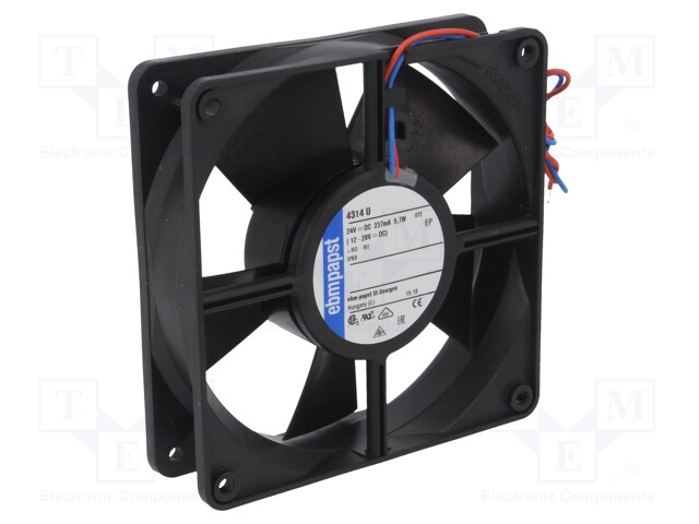 Fan: DC; axial; 24VDC; 119x119x32mm; 170m3/h; 45dBA; ball bearing