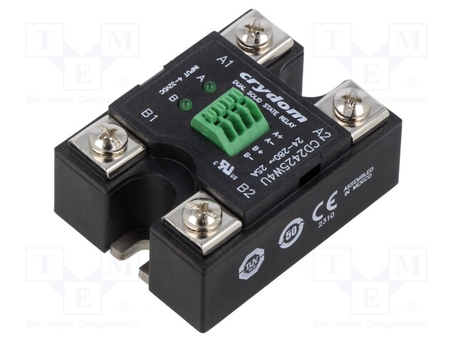 Relay: solid state; Ucntrl: 4÷32VDC; 25A; 24÷280VAC; 2-channels