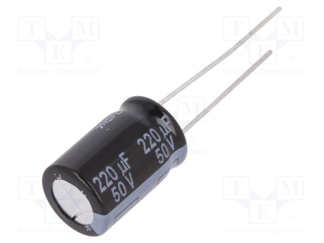 Capacitor: electrolytic; low impedance; THT; 220uF; 50VDC; ±20%