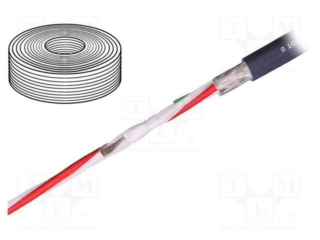 Wire: data transmission; chainflex® CFROBOT8; 2x0,35mm2; PUR