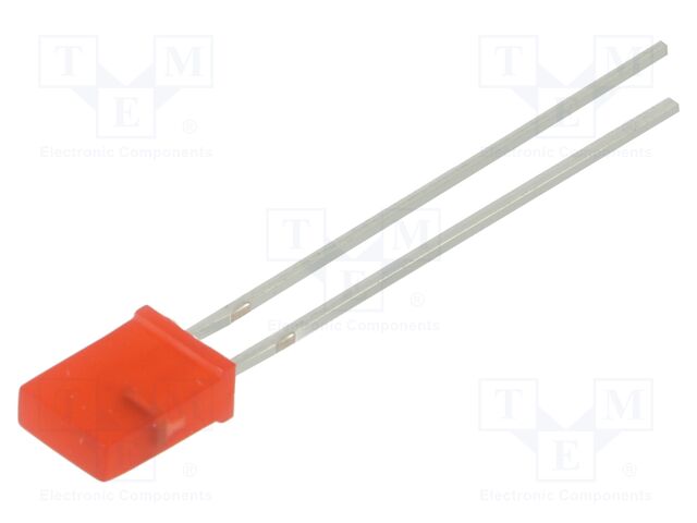 LED; rectangular; 7x5x2mm; bipolar; red; 30mcd; 100°; Front: flat