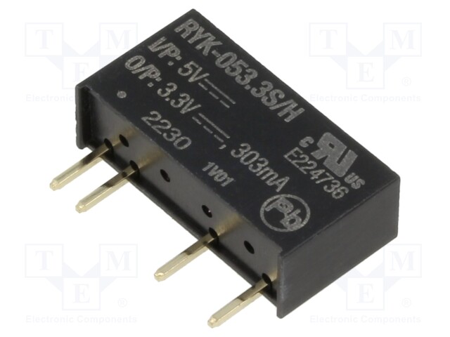 Converter: DC/DC; 1W; Uin: 5V; Uout: 3.3VDC; Iout: 303mA; SIP7; 1.7g