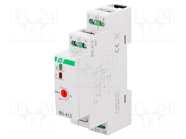 Relay: installation; bistable; SPDT; Features: timer; Mounting: DIN