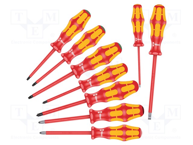 Screwdrivers; Pcs: 9; insulated; 1kVAC; Series: Kraftform-100 VDE