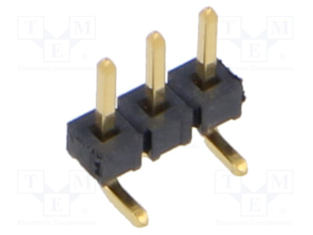 Connector: pin strips; male; PIN: 3; 2mm; gold-plated; SMT; vertical