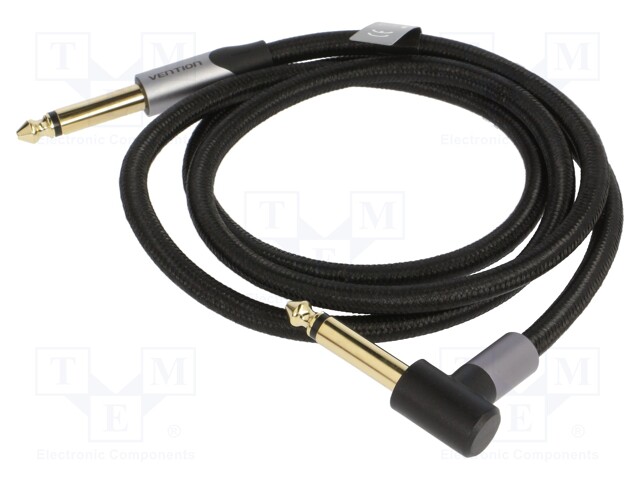 Cable; Jack 6,35mm plug,both sides; 1m; Plating: gold-plated