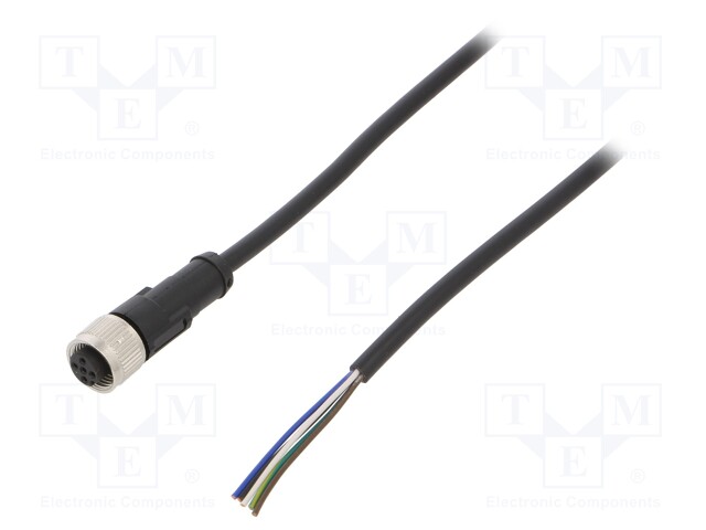 Connection lead; M12; PIN: 5; straight; 5m; plug; 250VAC; 4A; 250VDC