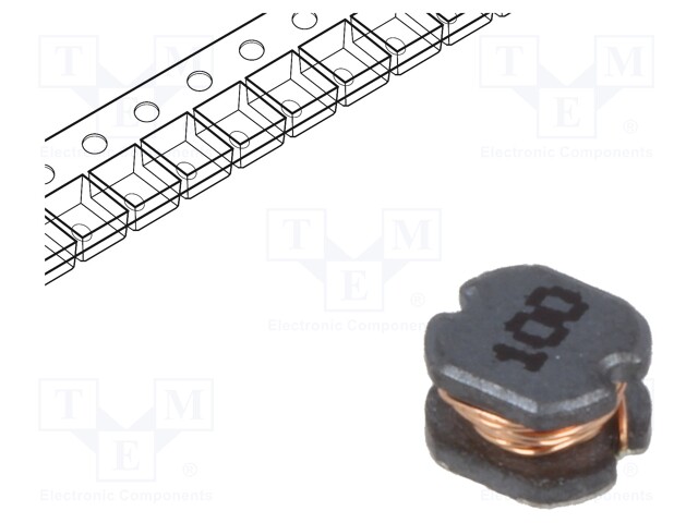 Inductor: wire; SMD; 10uH; 350mΩ; -40÷125°C; ±20%; 1A; 3.1x3.5x2.1mm