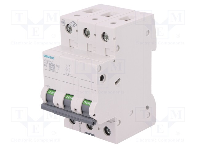 Circuit breaker; 400VAC; Inom: 6A; Poles: 3; DIN; Charact: C; 6kA