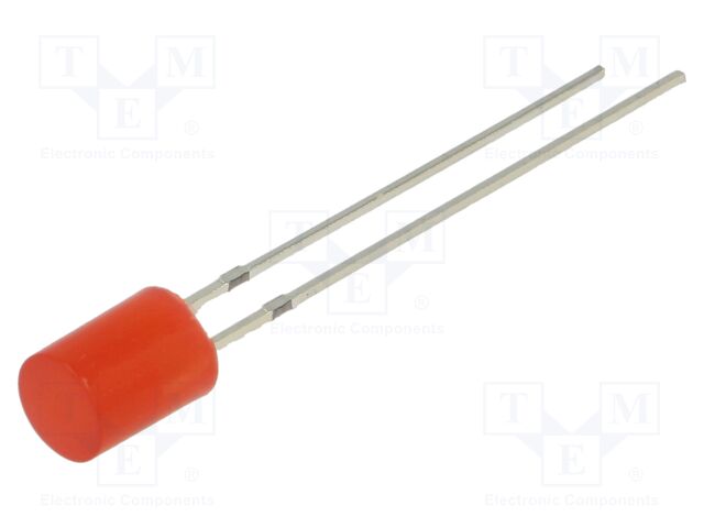 LED; 5mm; red; 150mcd; 140°; Front: flat; 2.1÷2.6VDC; No.of term: 2