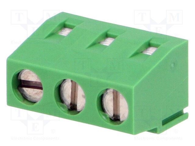 PCB terminal block; angled 90°; 5mm; ways: 3; on PCBs; 0.03÷1.5mm2