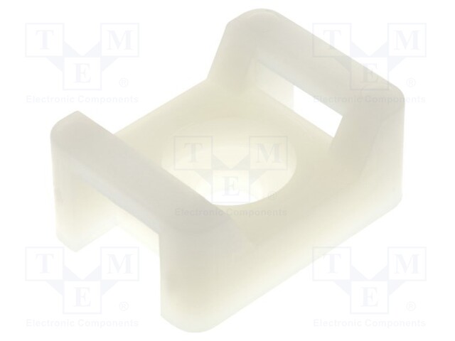 Cable tie holder; polyamide; natural; Tie width: 9.2mm; Ht: 9.6mm