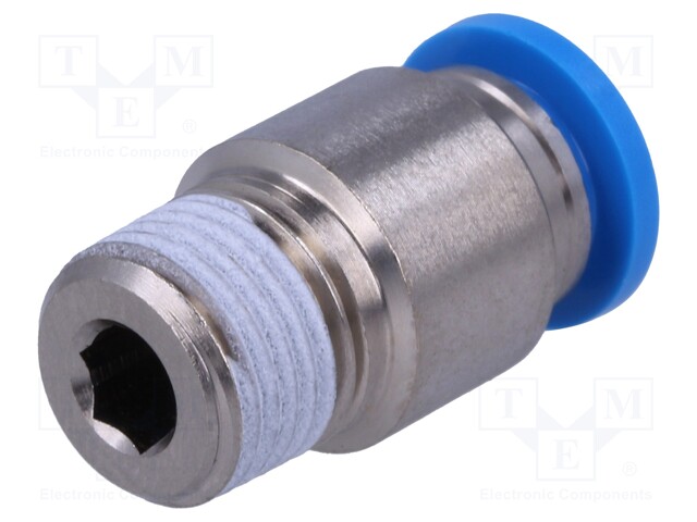 Push-in fitting; straight; Input thread: R 1/8" external; 6mm