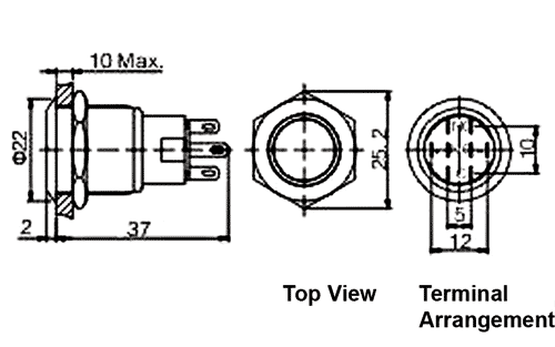 Switch: vandal resistant; Pos: 2; SPDT; 0.5A/220VAC; 1A/24VDC; IP67