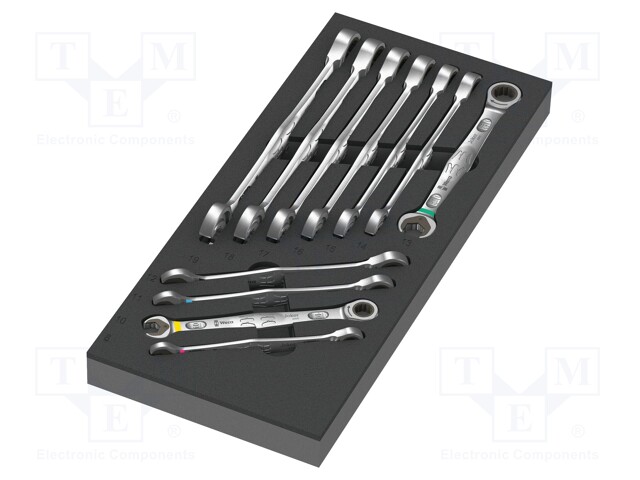 Wrenches set; combination spanner,with ratchet; 11pcs.