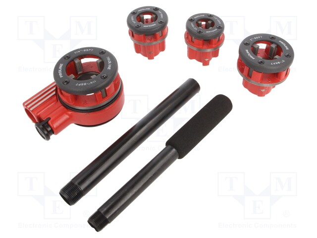 1 1/4",1",1/2",3/4"; Kit: ratchet pipe threading