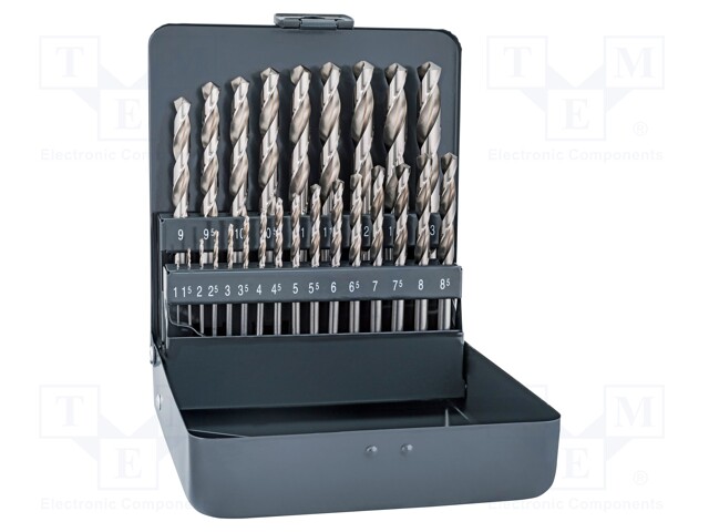 Drill set; Application: aluminium,metal,steel,cast iron; Pcs: 25