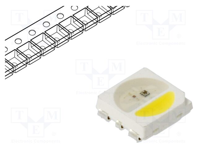 Programmable LED; SMD; 5050,PLCC6; RGBW; 5x5x1.6mm; 120°; 12mA