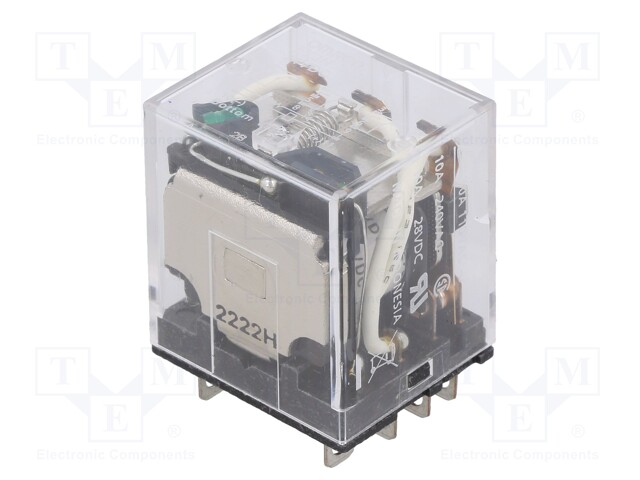 Relay: electromagnetic; socket; -25÷40°C; Contacts: 3PDT; 10A; 50mΩ
