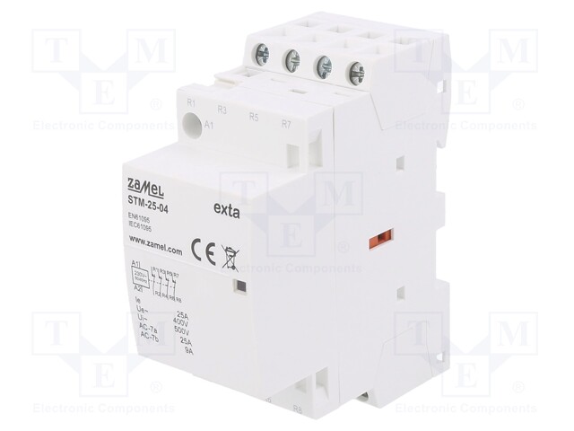 Contactor: 4-pole installation; 25A; 230VAC; NC x4; DIN; -5÷60°C