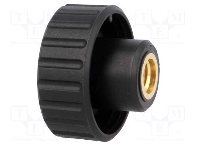 Knob; Dia: 32mm; M8; 10mm; H: 22mm; polyamide; Boss material: brass