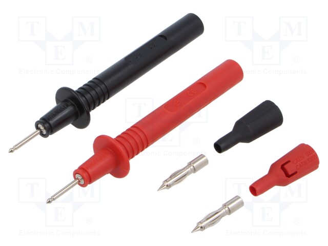 Kit of test probes; 36A; black,red; Tip diameter: 4mm; 2pcs.