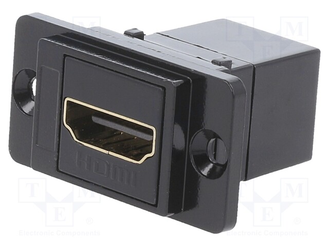 Coupler; HDMI socket,both sides; DUALSLIM; gold-plated; 29mm