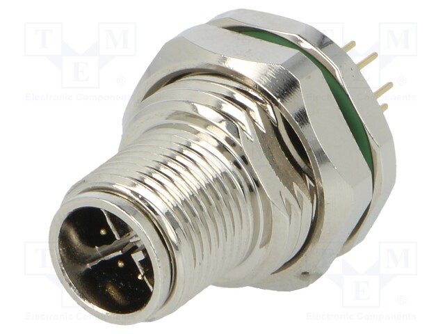 Socket; M12; PIN: 8; male; X code-ProfiNET; THT; IP67; 48V; 0.5A