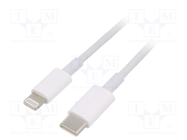 Cable; USB 2.0; Apple Lightning plug,USB C plug; nickel plated