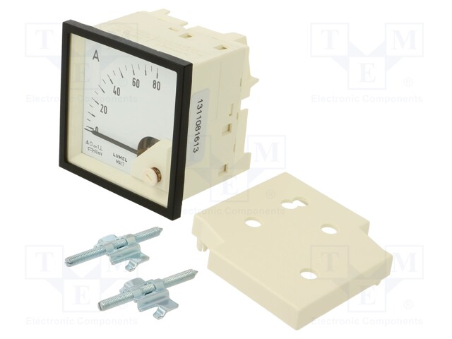 Meter; on panel; analogue; 0÷80A; Class: 1,5; IP52; Length: 61mm