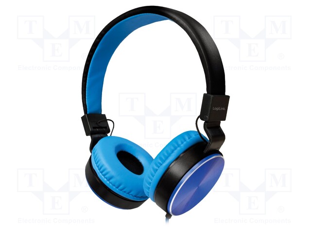 Headphones; blue; Jack 3,5mm; 20÷20000Hz; 32Ω; 95dB; 1.2m