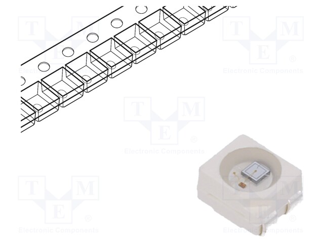 LED; SMD; 3528,PLCC4; red; 400mcd; 3.5x2.8x1.9mm; 120°; 5÷20V; 14mA