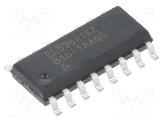 Operational amplifier; 600MHz; Channels: 3; SO16; 5÷12/±2.5÷6VDC