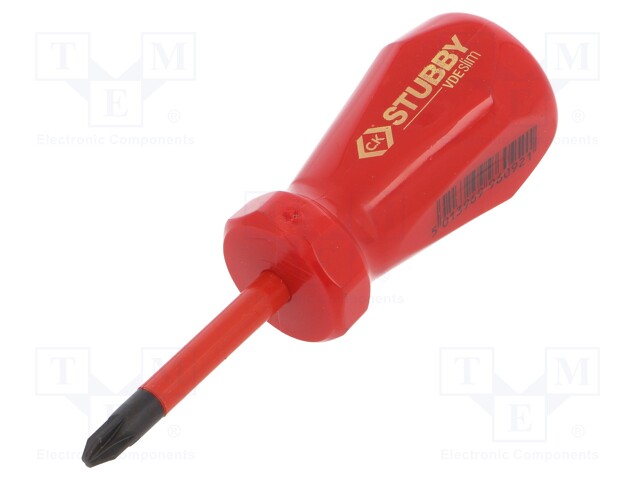 Screwdriver; insulated,slim; Pozidriv®; PZ2; Blade length: 46mm