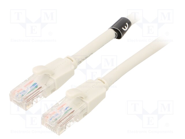 Patch cord; UTP; 6; CCA; PVC; grey; 500mm; RJ45 plug,both sides