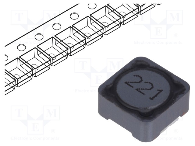 Inductor: wire; SMD; 220uH; 800mA; 400mΩ; 12x12x6mm; ±20%; -40÷125°C