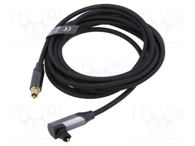 Cable; Toslink plug,both sides; 3m; Plating: gold-plated; black