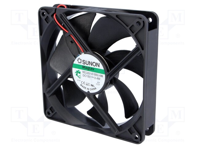 Fan: DC; axial; 12VDC; 120x120x25mm; 158.1m3/h; 40.5dBA; Vapo; 24AWG