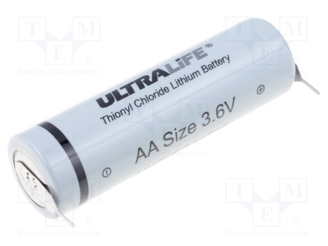 Battery: lithium; 3.6V; AA; 2pin,for PCB; Ø14.5x50.5mm; 2000mAh