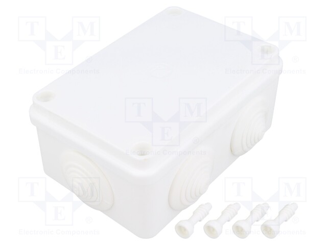 Enclosure: junction box; X: 80mm; Y: 120mm; Z: 50mm; ABS,polystyrene