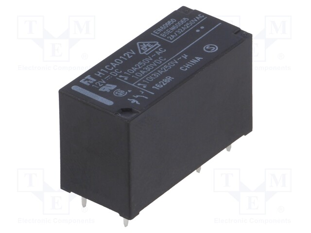 Relay: electromagnetic; SPDT; Ucoil: 12VDC; 10A/250VAC; 10A/30VDC