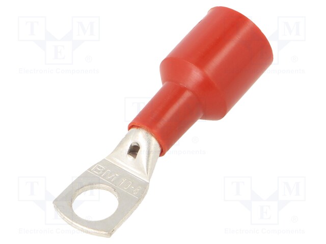 Tip: ring tube; M8; Ø: 8.5mm; 10mm2; crimped; for cable; insulated