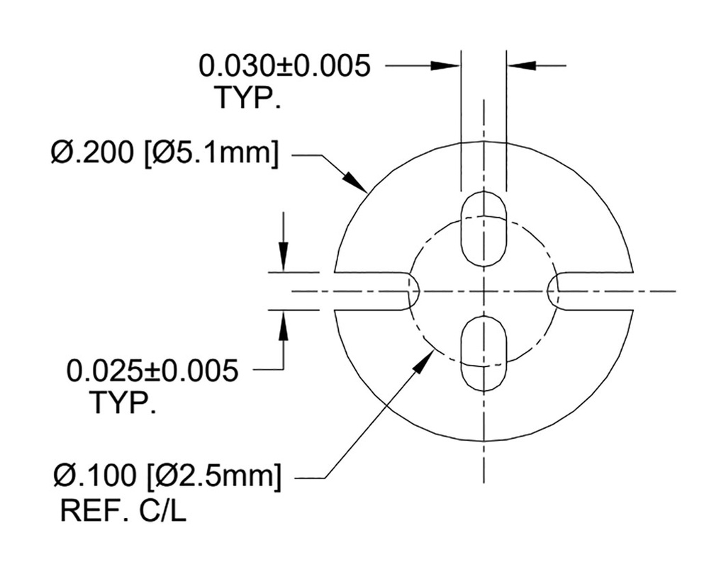 Spacer sleeve; LED; Øout: 5.1mm; ØLED: 3mm,5mm; L: 30mm; black