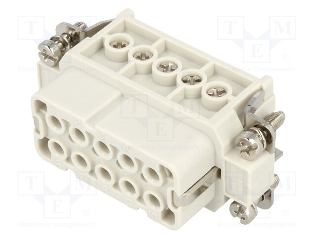 Connector: HDC; contact insert; female; S-A; PIN: 10; 10+PE; 16A